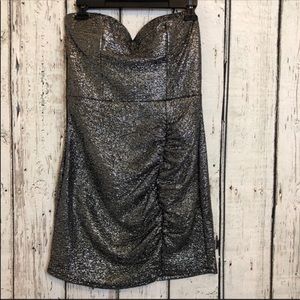 🆕B. Smart Sparkly Strapless Mini Dress
